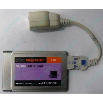 Сетевая карта для ноутбука 3COM Mehahertz 3CCFE574BT (PCMCIA) - Смоленск